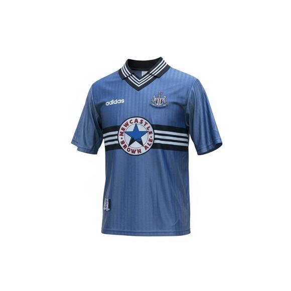 VTG Adidas Jersey Men Medium Blue Newcastle United Brown Ale Football Soccer 90s - Picture 1 of 12